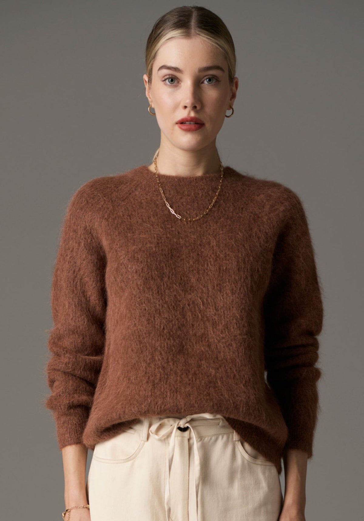 POL Finlay Crew Knit - Rust Jumpers + Knitwear - Zabecca Living