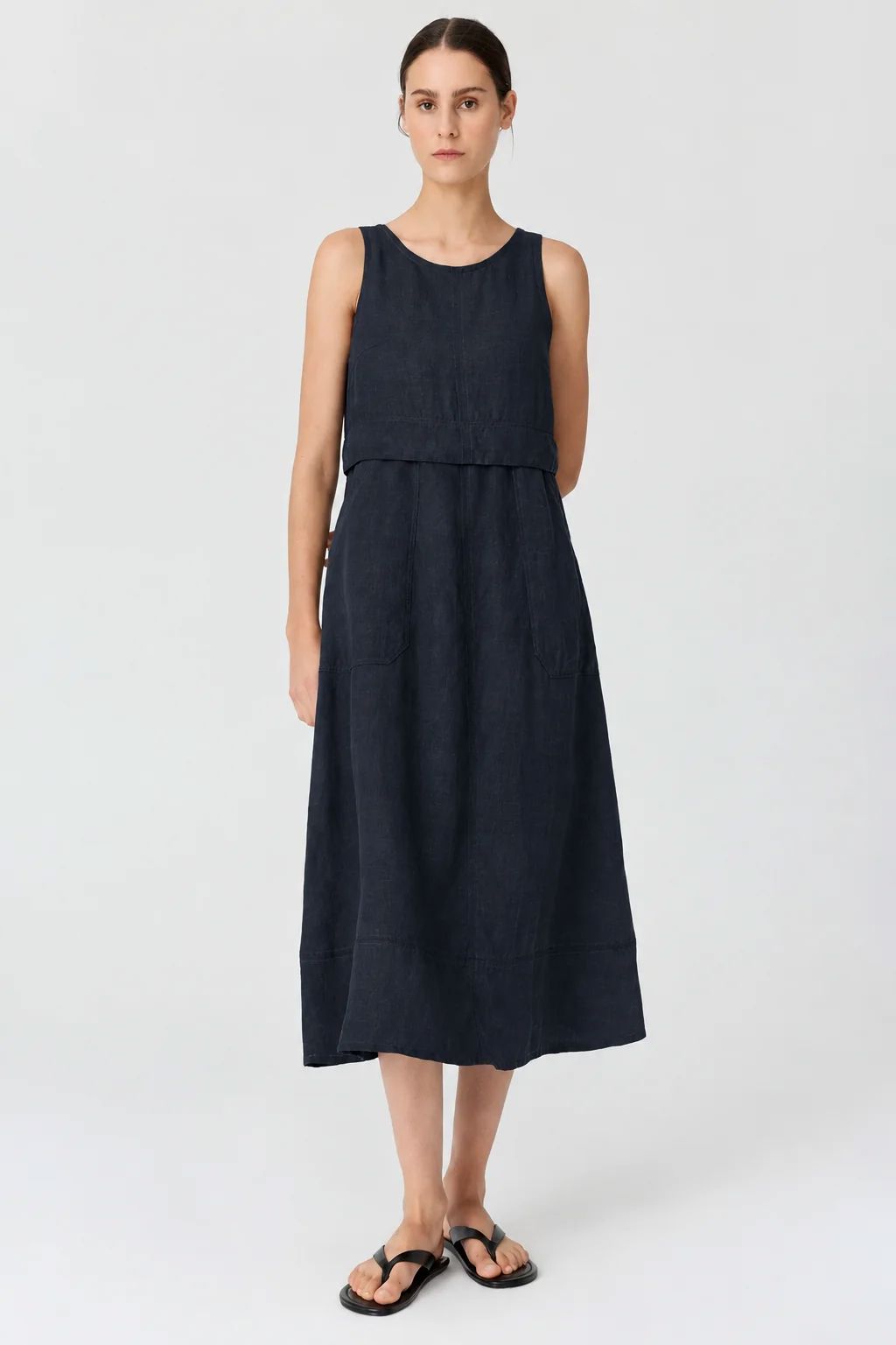 POL Frankie Double Layer Dress - Ink DRESS - Zabecca Living