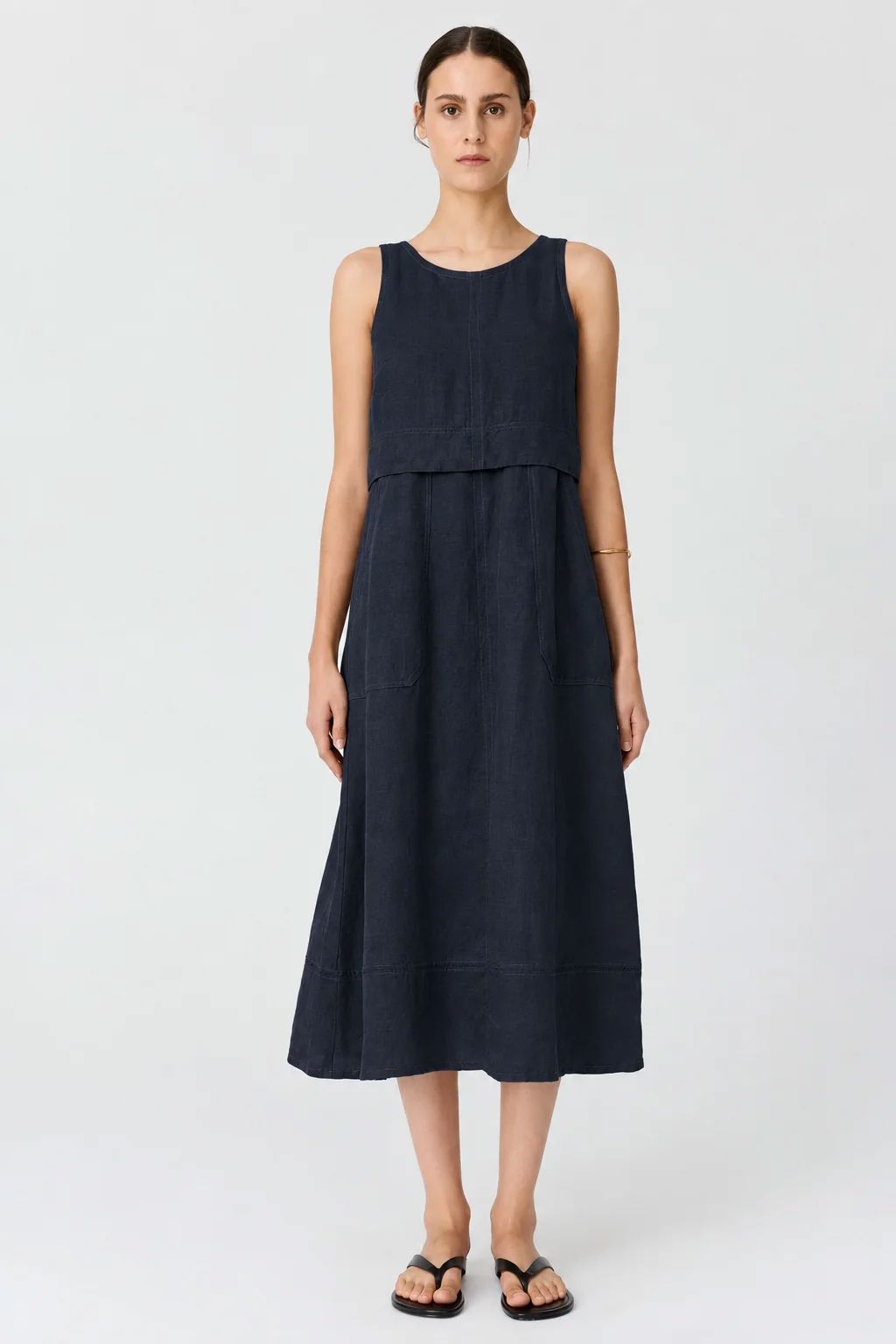 POL Frankie Double Layer Dress - Ink DRESS - Zabecca Living