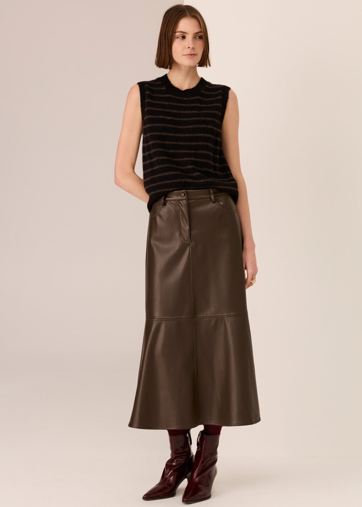 POL Hugo Skirt - Choc Skirt - Zabecca Living