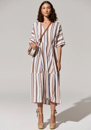 POL Jet Day Dress - Jet Multistripe Dress - Zabecca Living