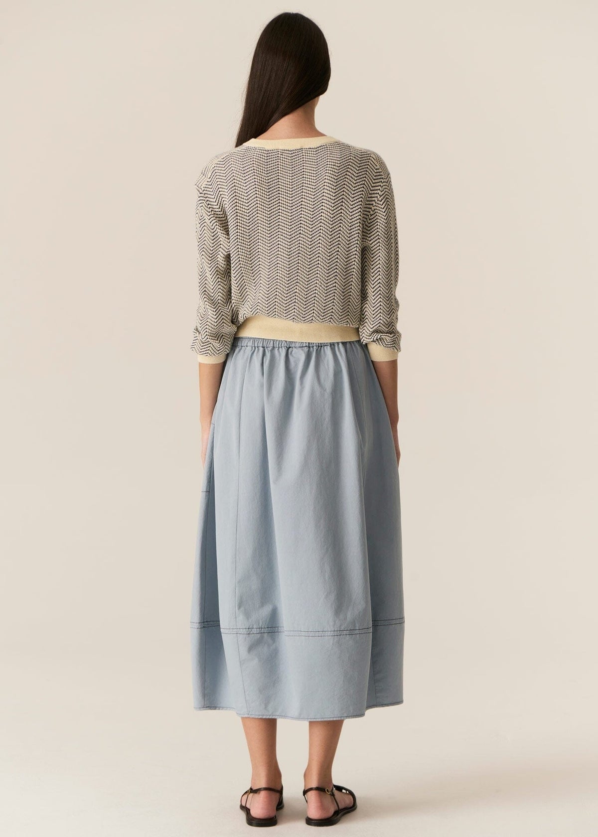 POL Jules Cardigan - Blue/Ivory Jumpers + Knitwear - Zabecca Living