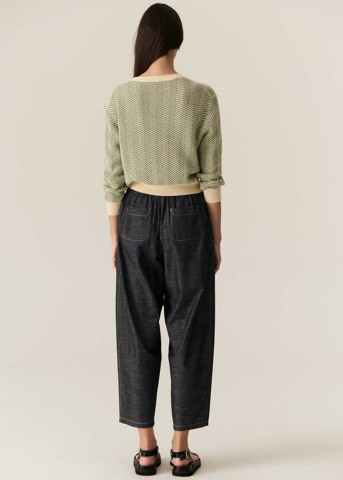 POL Jules Cardigan -Green/Ivory Jumpers + Knitwear - Zabecca Living