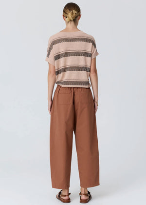 POL Liana V-neck Pointelle Knit Pink/Black Jumpers + Knitwear - Zabecca Living