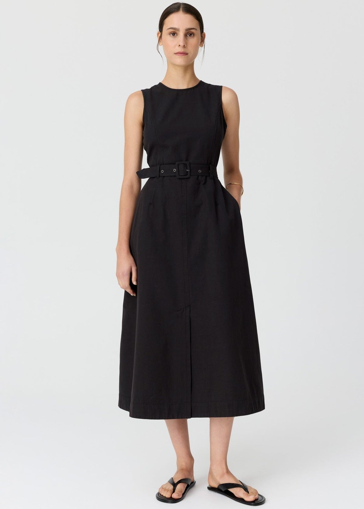 POL Lira Belt Dress - Off Black DRESS - Zabecca Living