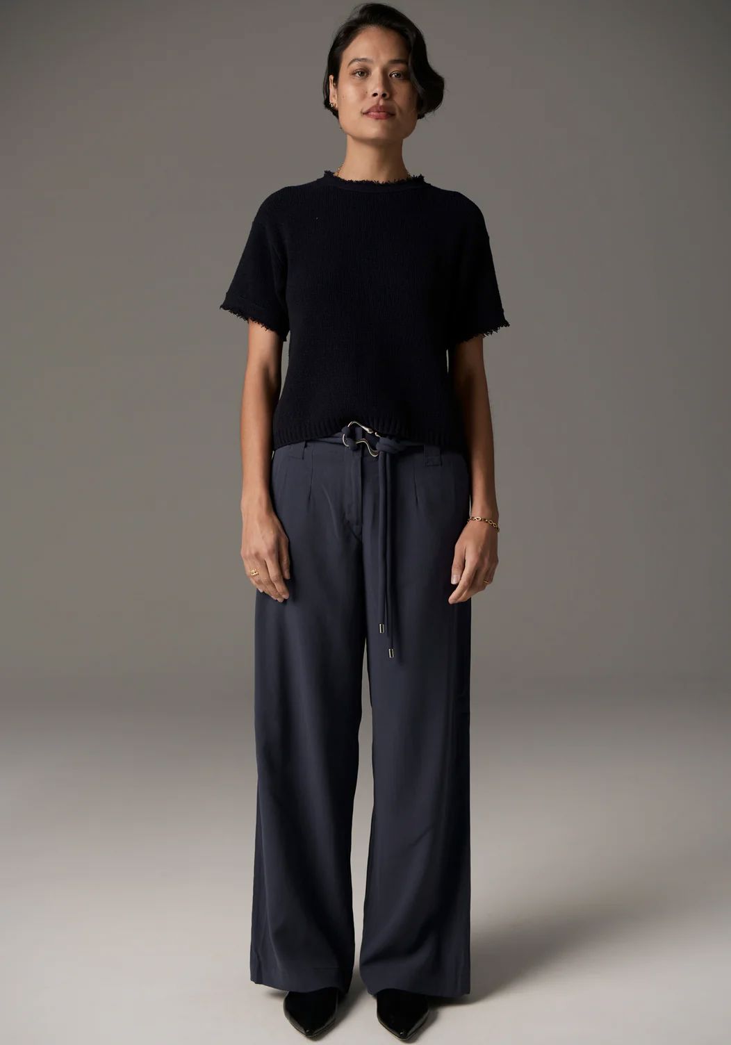 POL Lou Belted Pant - Slate PANTS - Zabecca Living
