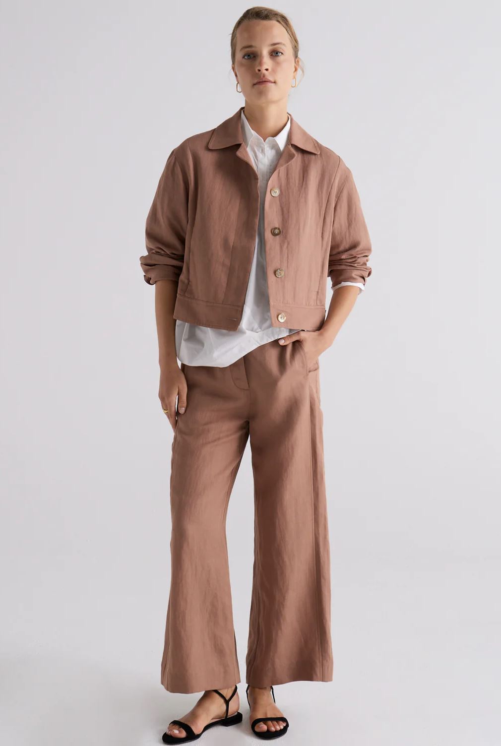 POL Louie Draped Shirt - White Shirts &amp; Blouses - Zabecca Living