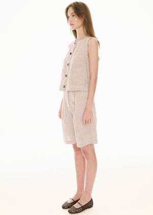 POL Maya Tailored Short - Pinstripe SHORTS - Zabecca Living