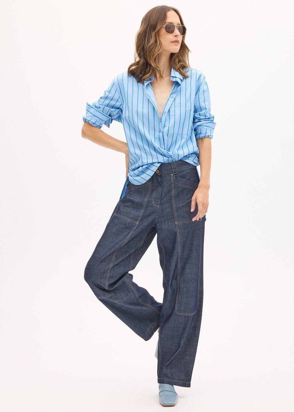 POL Muhle Barrel Denim Pant - Dark Wash PANTS - Zabecca Living