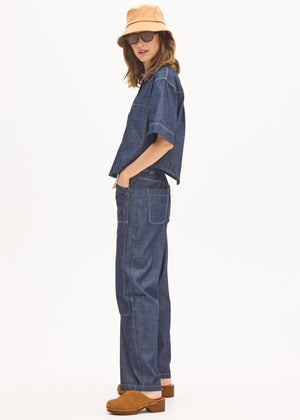 POL Muhle Barrel Denim Pant - Dark Wash PANTS - Zabecca Living