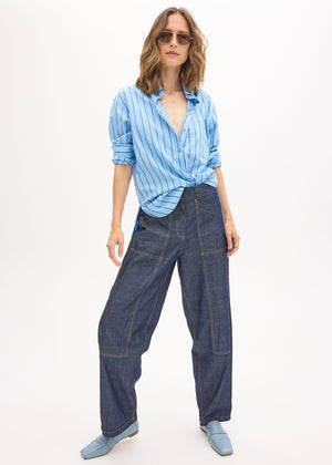 POL Muhle Barrel Denim Pant - Dark Wash PANTS - Zabecca Living