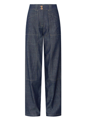 POL Muhle Barrel Denim Pant - Dark Wash PANTS - Zabecca Living