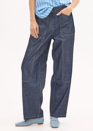 POL Muhle Barrel Denim Pant - Dark Wash PANTS - Zabecca Living