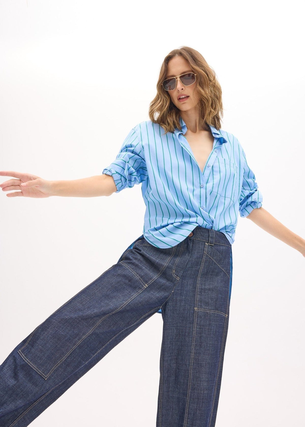 POL Muhle Barrel Denim Pant - Dark Wash PANTS - Zabecca Living