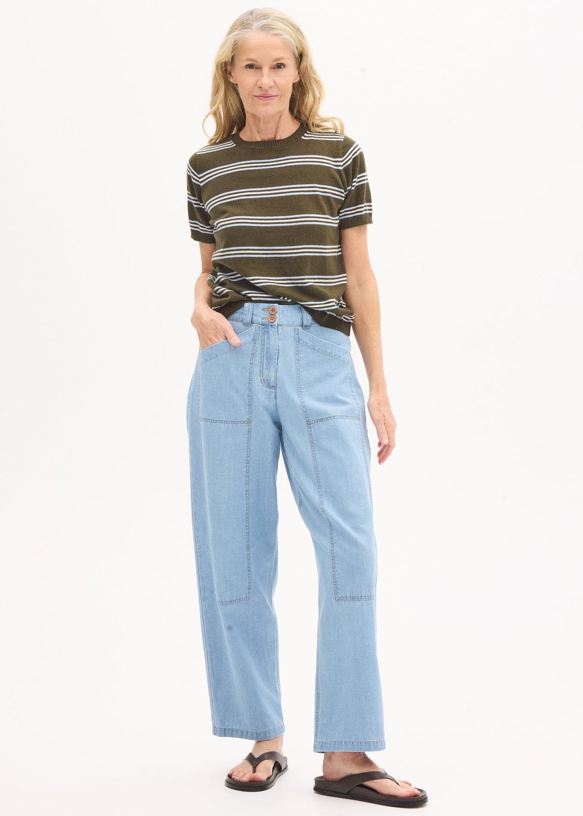 POL Muhle Barrel Denim Pant - Light Wash PANTS - Zabecca Living