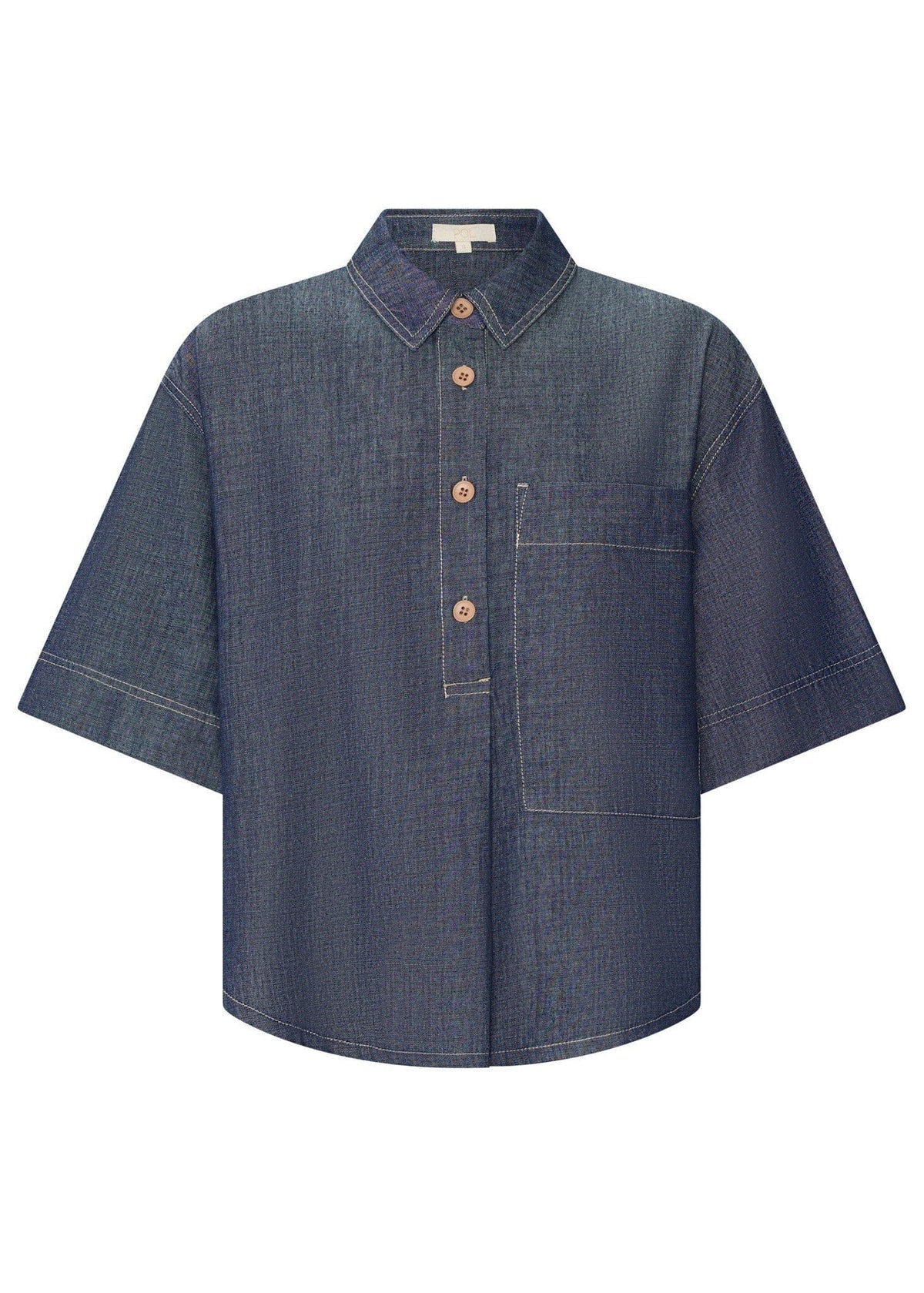 POL Muhle Denim Shirt - Dark Wash Shirts &amp; Blouses - Zabecca Living