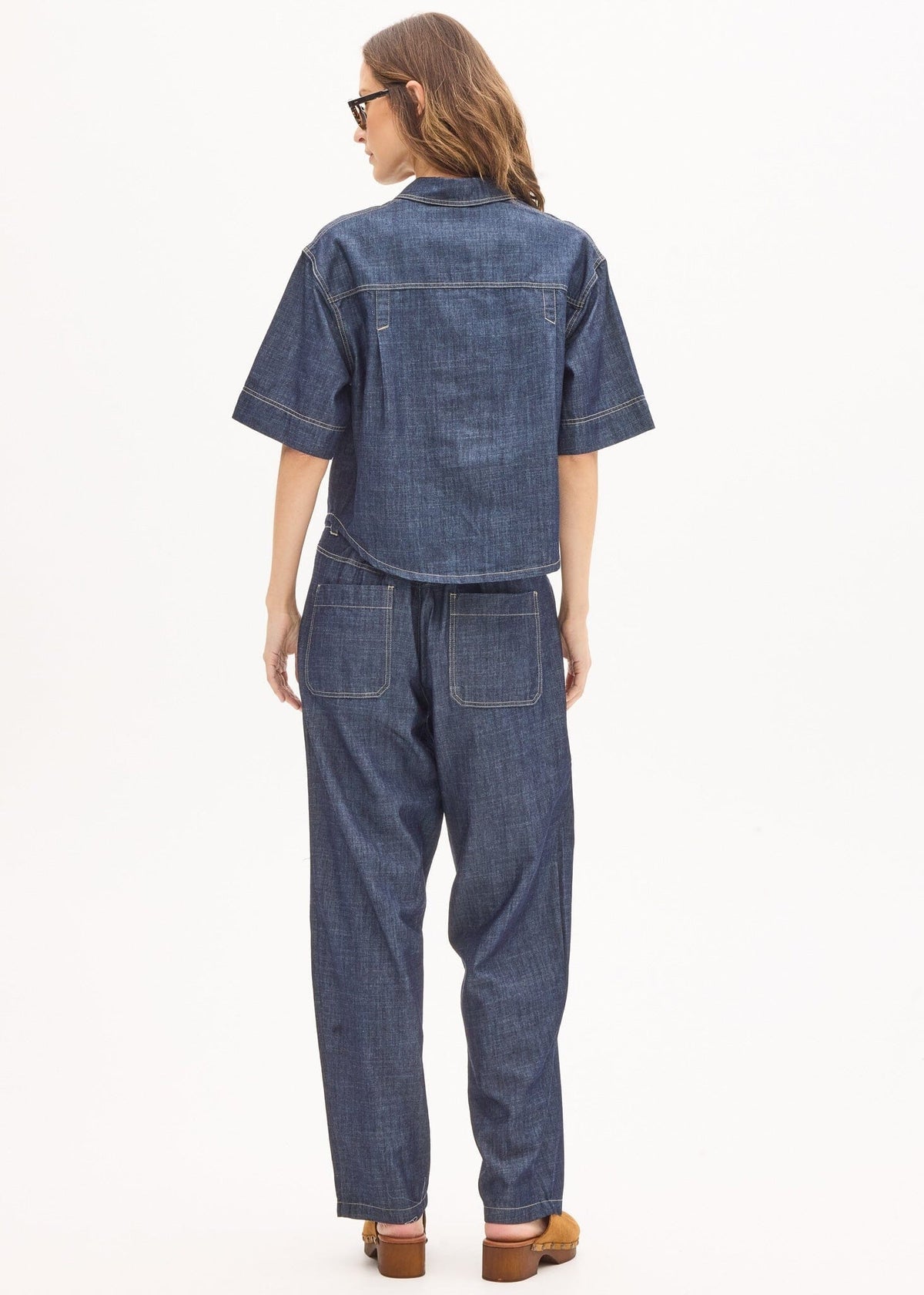 POL Muhle Denim Shirt - Dark Wash Shirts &amp; Blouses - Zabecca Living