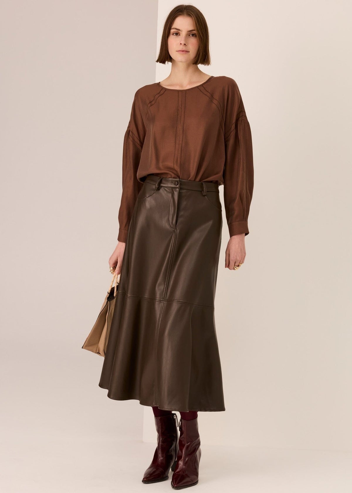 POL Nora Top - Chocolate Shirts &amp; Blouses - Zabecca Living
