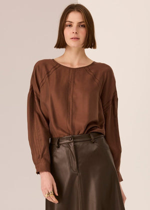 POL Nora Top - Chocolate Shirts & Blouses - Zabecca Living