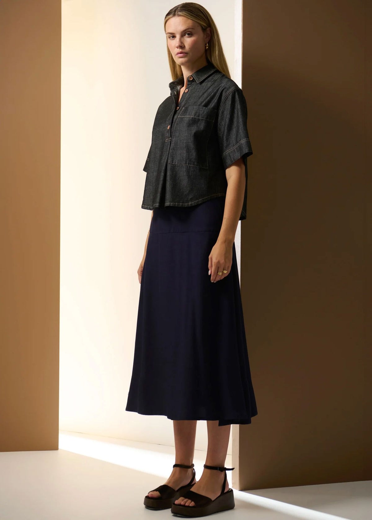 POL Nubo Skirt - Ink SKIRT - Zabecca Living