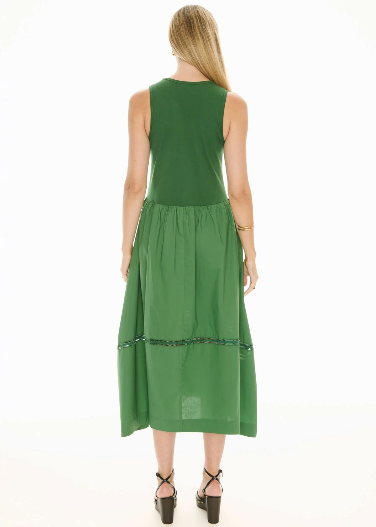 POL Orlo Lace Tank Dress - Green Dress - Zabecca Living