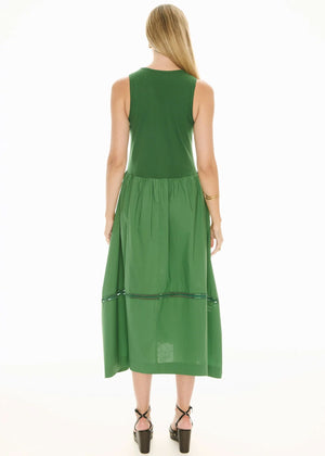 POL Orlo Lace Tank Dress - Green Dress - Zabecca Living