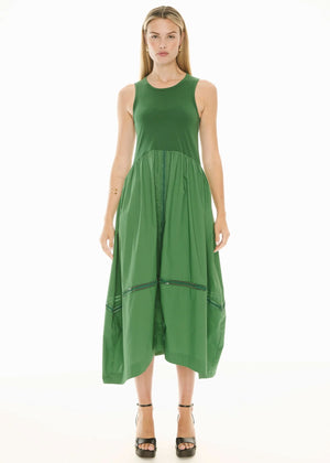 POL Orlo Lace Tank Dress - Green Dress - Zabecca Living