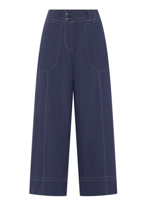 POL Oskar Cropped Pant - Dark Blue PANTS - Zabecca Living