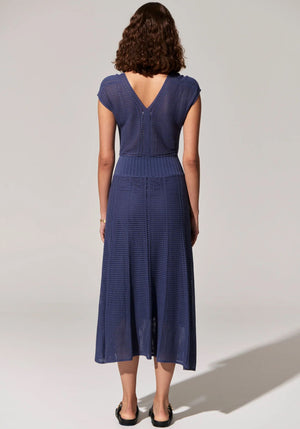 POL Paco Pointelle Dress - Blue Dress - Zabecca Living