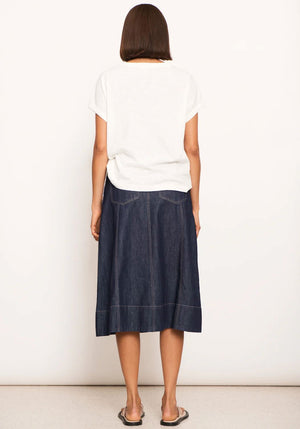 POL Raydel Denim Skirt - Dark Wash Skirt - Zabecca Living