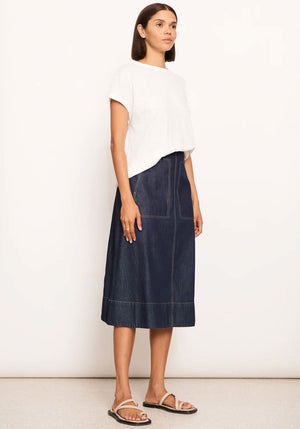 POL Raydel Denim Skirt - Dark Wash Skirt - Zabecca Living