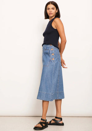 POL Raydel Denim Skirt - Light Wash Skirt - Zabecca Living