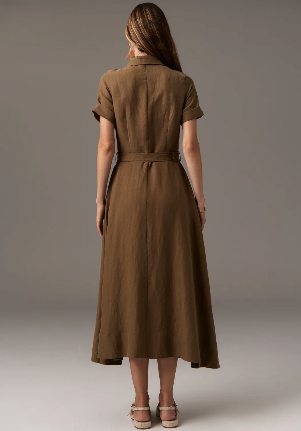 POL Riley Shirt Dress - Khaki Dress - Zabecca Living