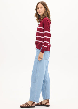 POL Rowan Drawcord Knit - Berry/Pink Jumpers + Knitwear - Zabecca Living