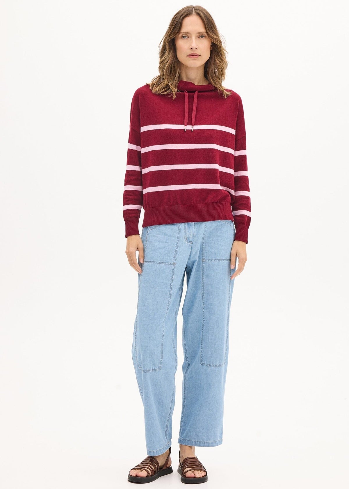 POL Rowan Drawcord Knit - Berry/Pink Jumpers + Knitwear - Zabecca Living
