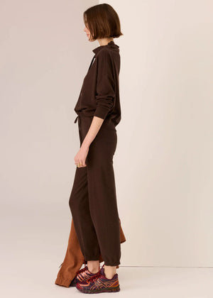 POL Rowan Drawcord Knit - Chocolate Jumpers + Knitwear - Zabecca Living