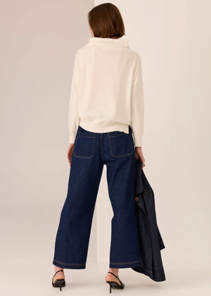 POL Rowan Drawcord Knit - Ivory Jumpers + Knitwear - Zabecca Living