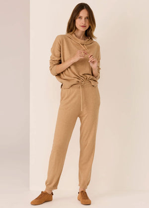 POL Rowan Drawcord Knit - Pebble Jumpers + Knitwear - Zabecca Living