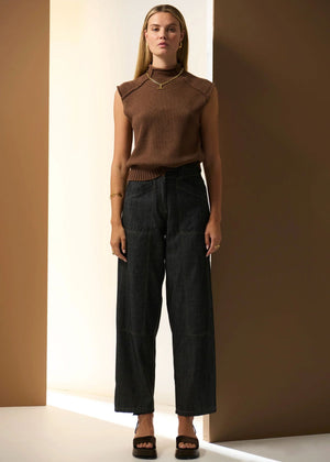 POL Sable Knit Tank - Toffee Jumpers + Knitwear - Zabecca Living