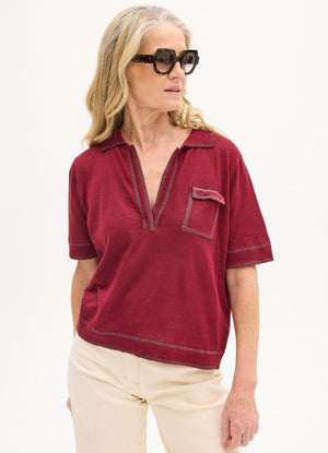 POL Sela Multi Knit - Berry/Berry Jumpers + Knitwear - Zabecca Living