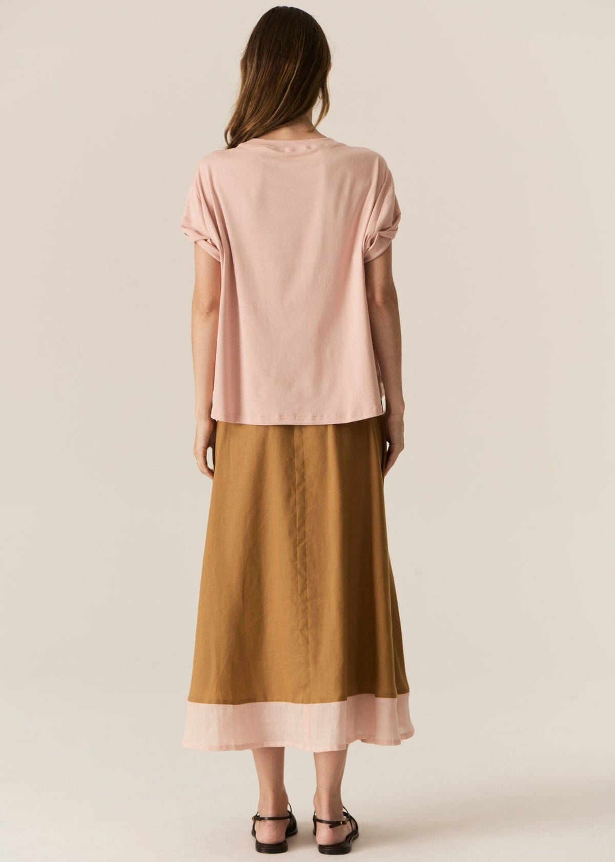 POL Speck Contrast Skirt - Ginger/Pink Skirt - Zabecca Living