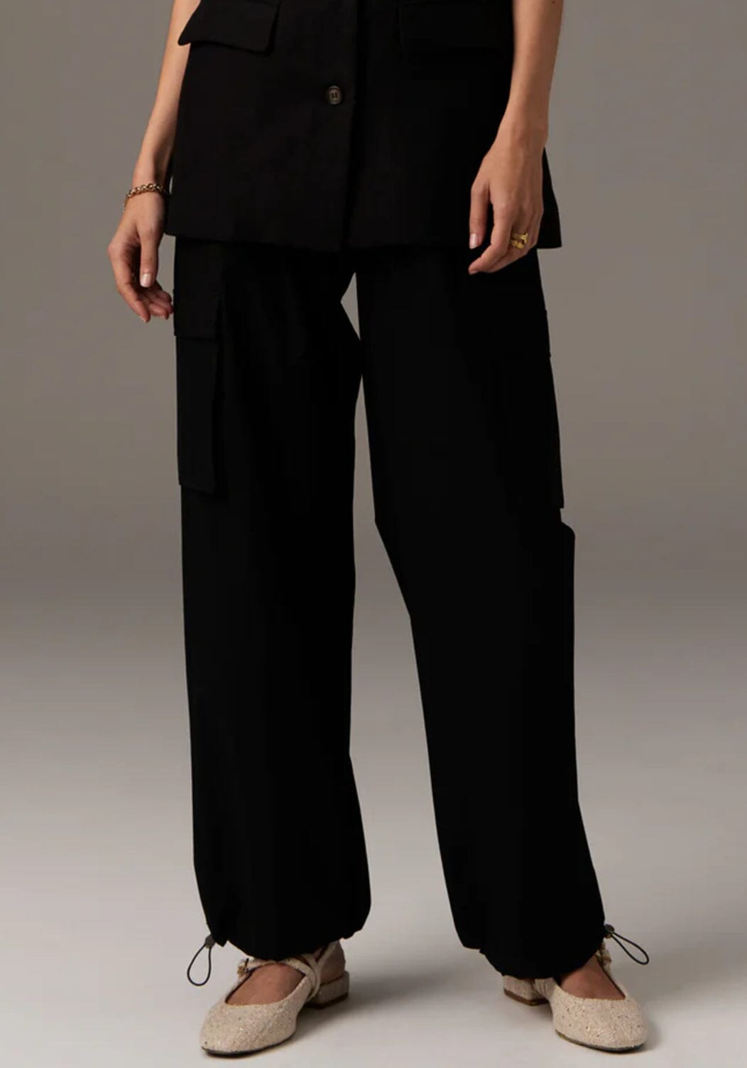 POL Tech Cargo Pant - Black PANTS - Zabecca Living