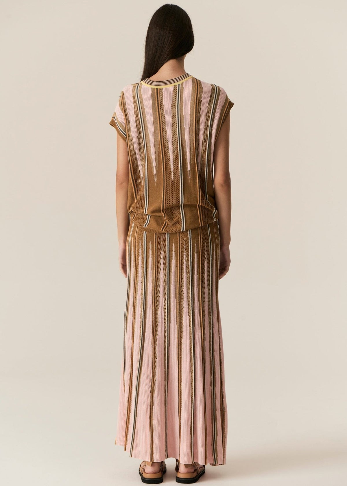 POL Tedd Knit Tee - Ginger/Pink Tee - Zabecca Living