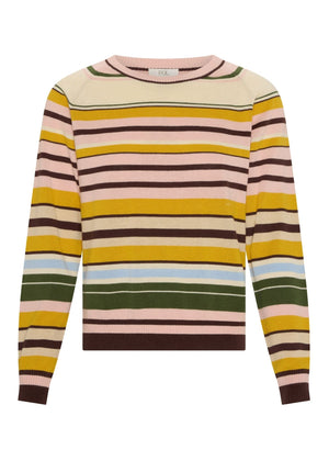 POL Tiller Multistripe Knit - Pink Multistripe Jumpers + Knitwear - Zabecca Living