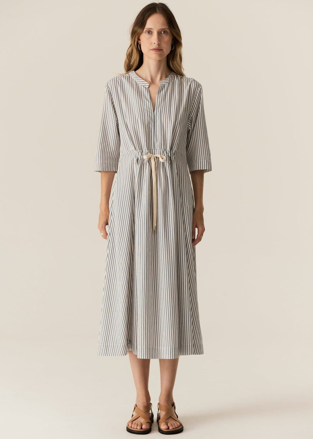 POL Vera Shirt Dress - Blue stripe Dress - Zabecca Living
