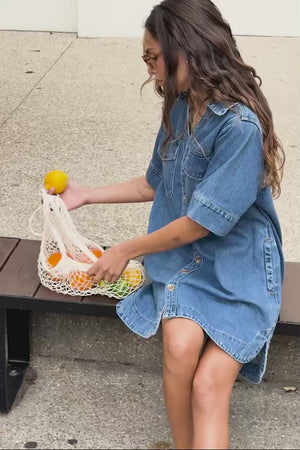 CERES LIFE Sammy Relaxed Shirt Dress - Fresh Indigo