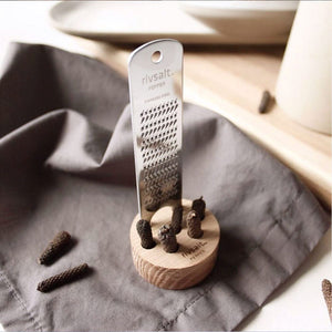 RIVSALT Pepper Javan Long Peppercorns with Stainless Steel Grater & Oak Stand CONDIMENTS - Zabecca Living