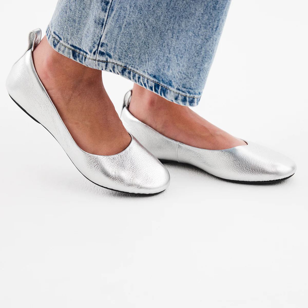 ROLLIE Ballet Flat - Silver Tumble SHOES - Zabecca Living