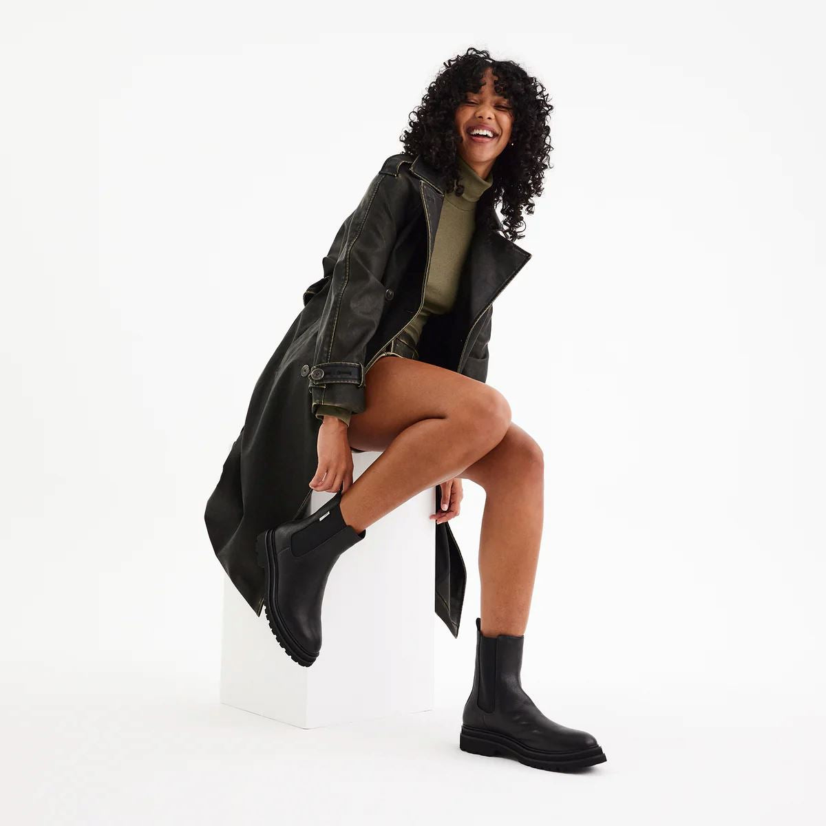 ROLLIE Chelsea Step - All Black Tumble FOOTWEAR - Zabecca Living