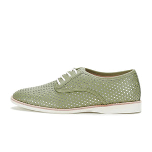 ROLLIE Derby Punch Overlay Shoe - Olive Silver SHOES - Zabecca Living